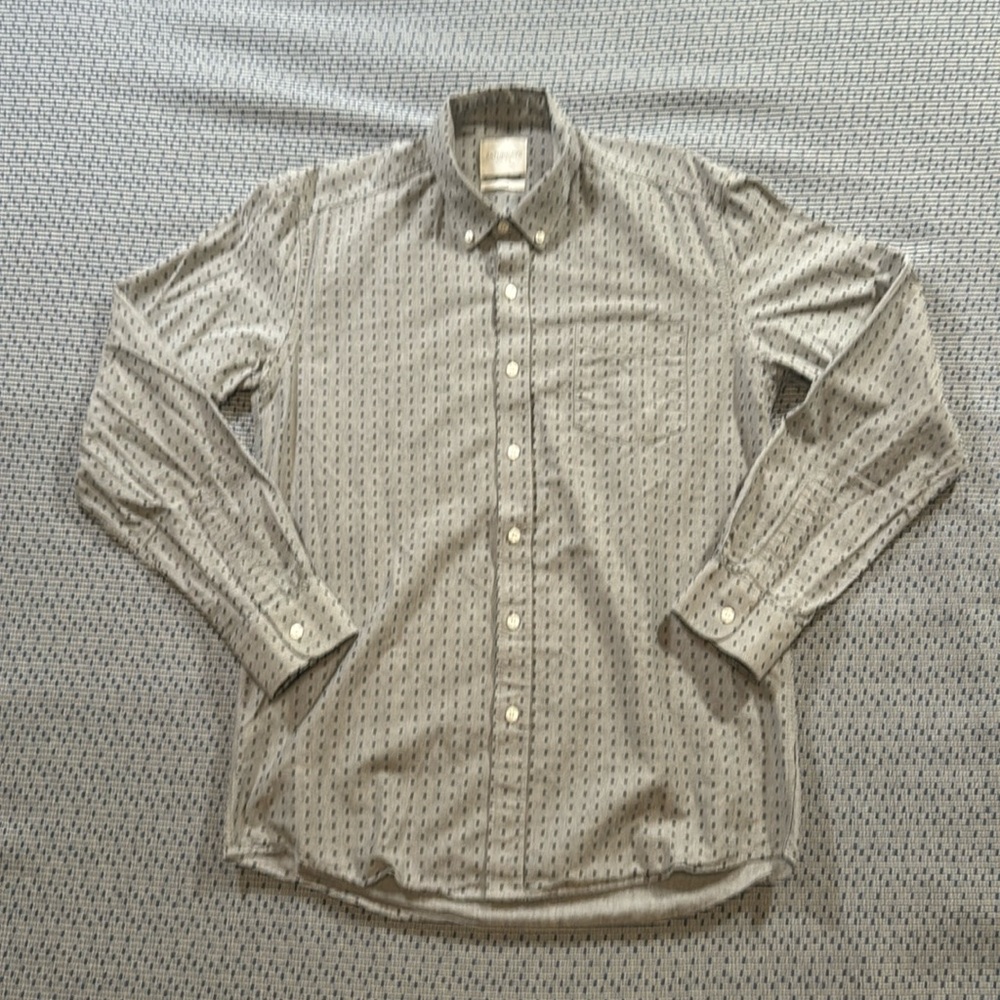 Saturdays NYC Gray Polka Dot Oxford